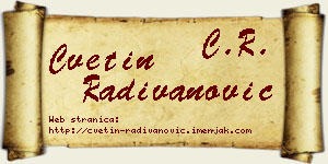 Cvetin Radivanović vizit kartica